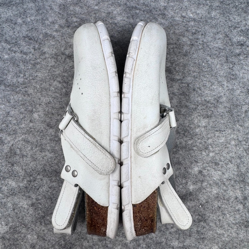 Birkenstock ALPRO White Leather Clogs Shoes Womens Size 38 / 7 Perforated Sling - Picture 6 of 11